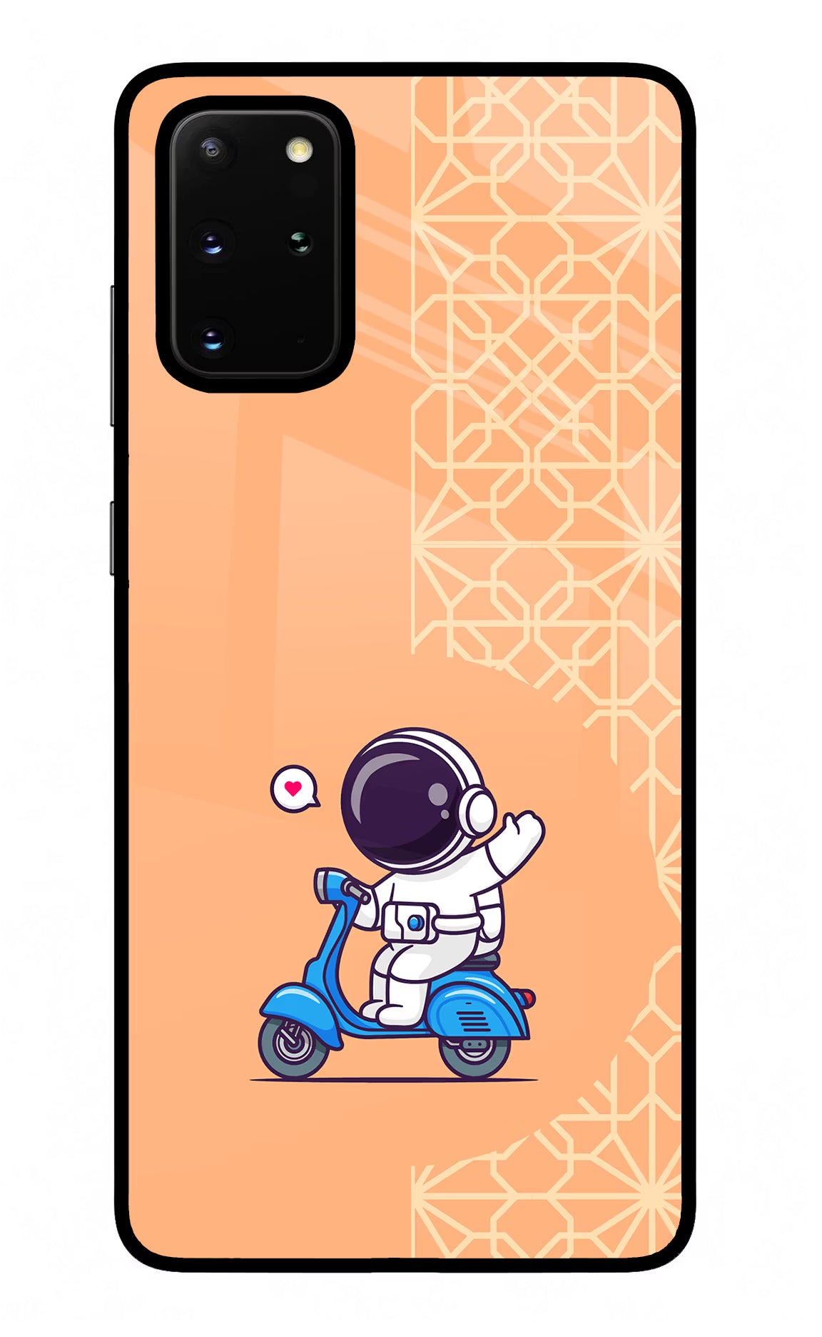 Cute Astronaut Riding Samsung S20 Plus Glass Case Back Cover by Casekaro