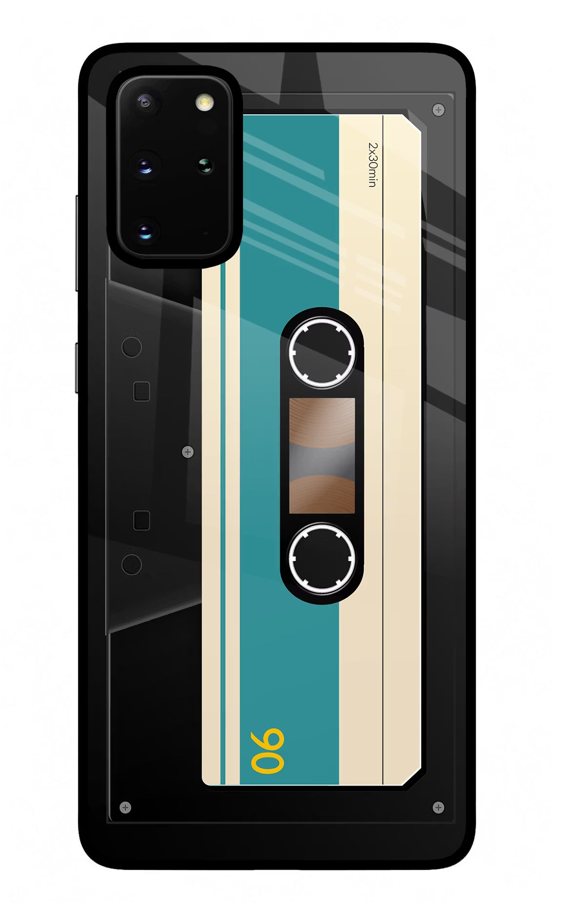 Cassette Samsung S20 Plus Glass Case Back Cover by Casekaro