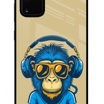 Monkey Headphone Samsung S20 Plus Glass Case Back Cover by Casekaro