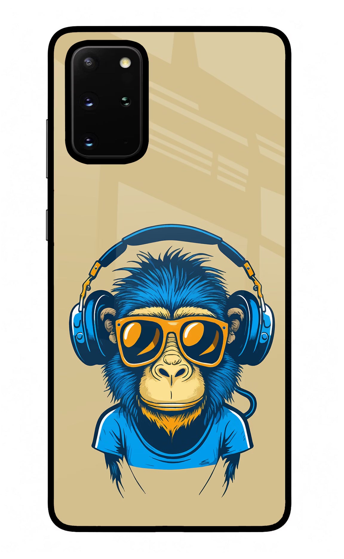 Monkey Headphone Samsung S20 Plus Glass Case Back Cover by Casekaro