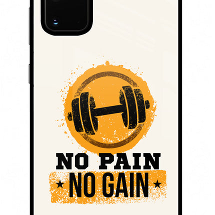 No Pain No Gain Samsung S20 Plus Glass Case Back Cover by Casekaro