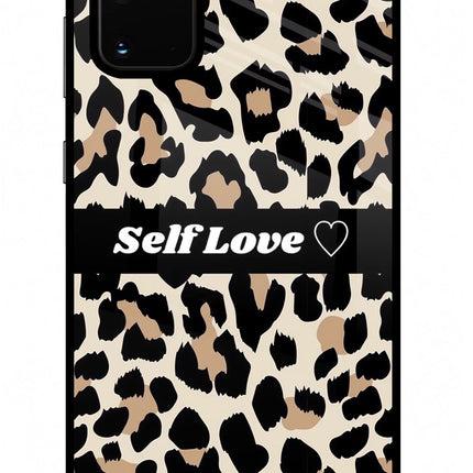 Leopard Print Self Love Samsung S20 Plus Glass Case Back Cover by Casekaro