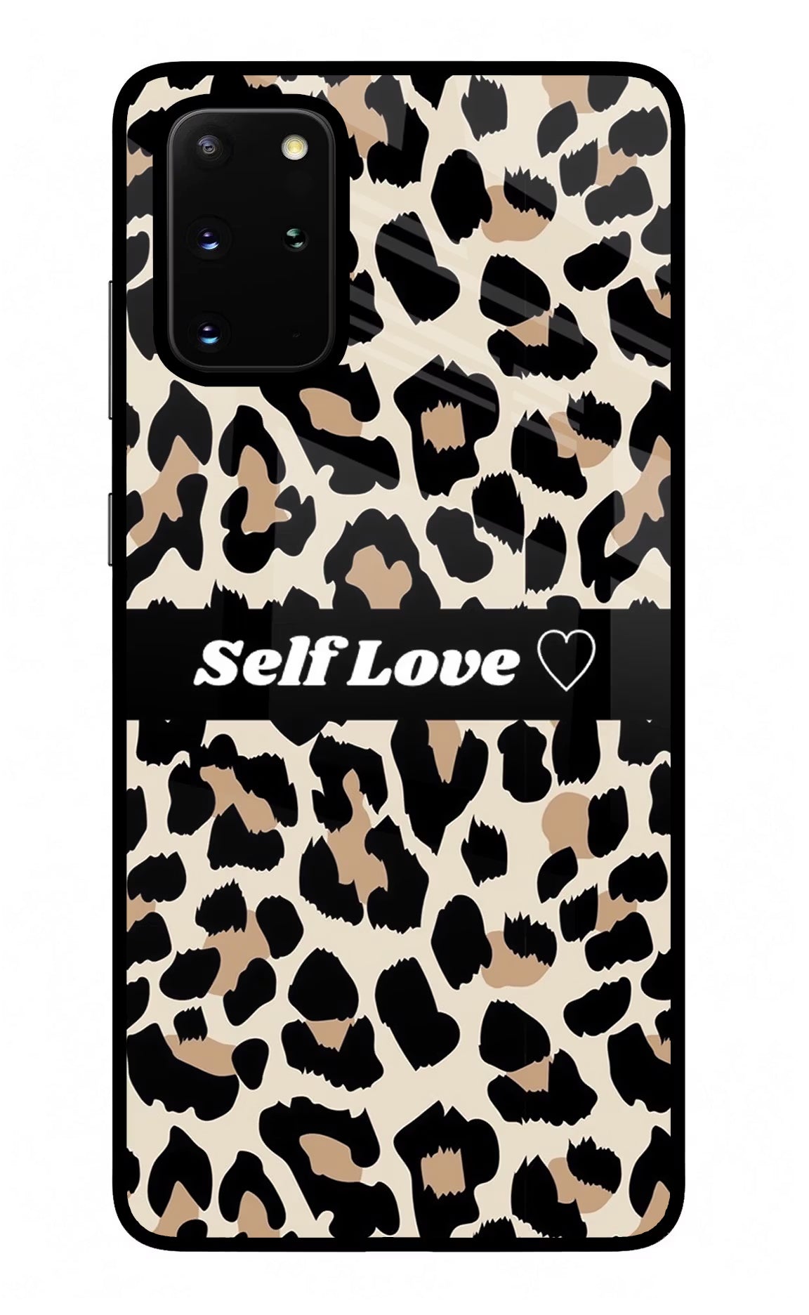 Leopard Print Self Love Samsung S20 Plus Glass Case Back Cover by Casekaro