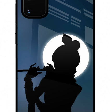 Shri Krishna Silhouette Samsung S20 Plus Glass Case Back Cover by Casekaro