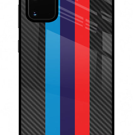 BMW Stripes Pattern Samsung S20 Plus Glass Case Back Cover by Casekaro