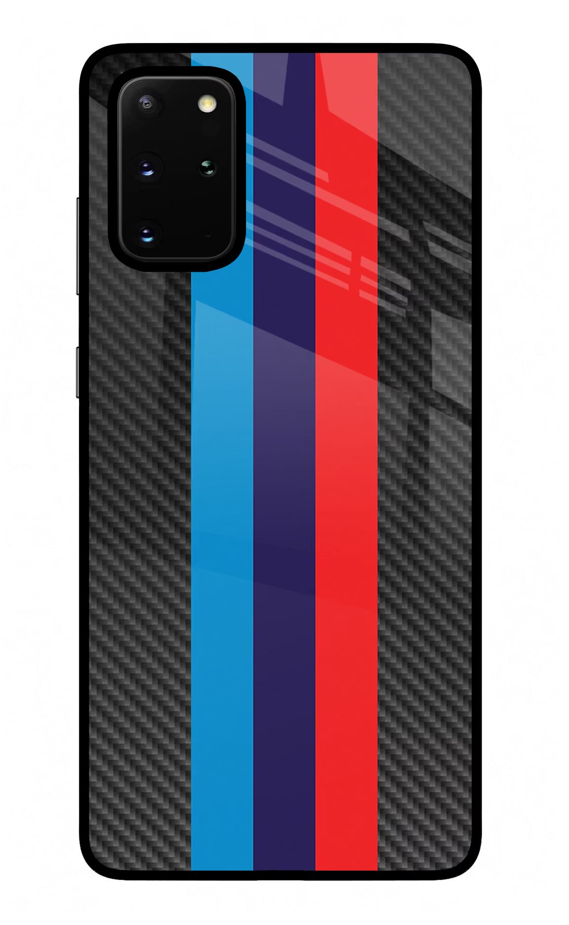 BMW Stripes Pattern Samsung S20 Plus Glass Case Back Cover by Casekaro