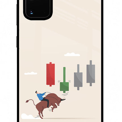 Bull Trading Momentum Samsung S20 Plus Glass Case Back Cover by Casekaro
