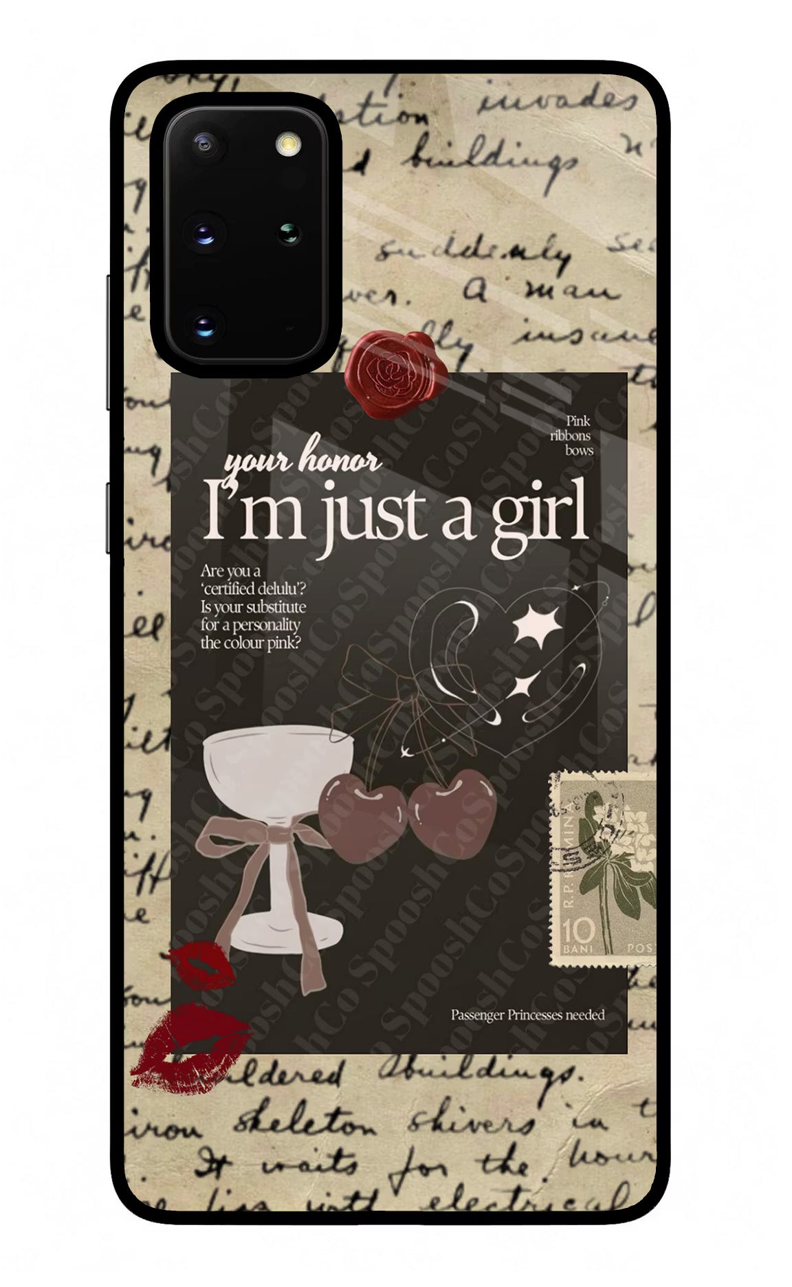 I am just a girl Samsung S20 Plus Glass Case Back Cover by Casekaro