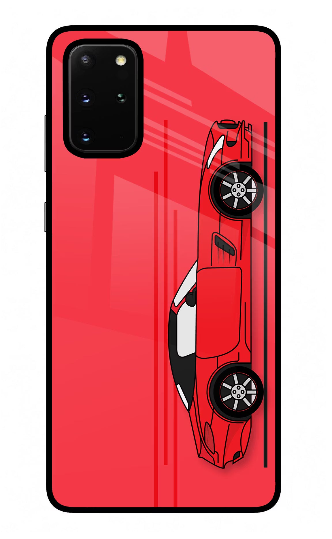 Red Velocity Samsung S20 Plus Glass Case Back Cover by Casekaro