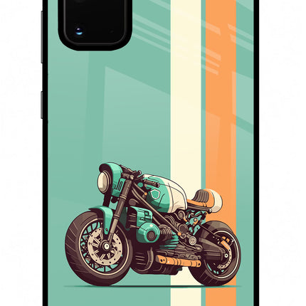 Striped Moto Drift Samsung S20 Plus Glass Case Back Cover by Casekaro