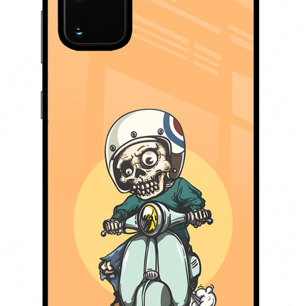 Undead Biker Samsung S20 Plus Glass Case Back Cover by Casekaro