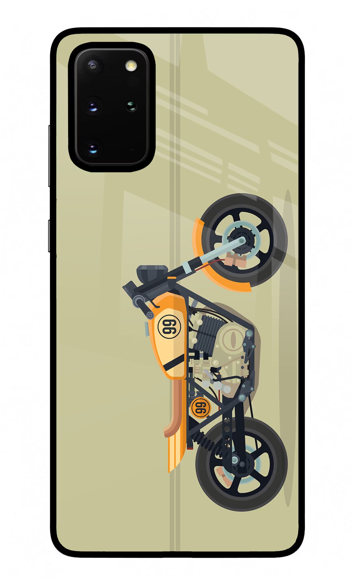 Vertical Speedster Samsung S20 Plus Glass Case Back Cover by Casekaro