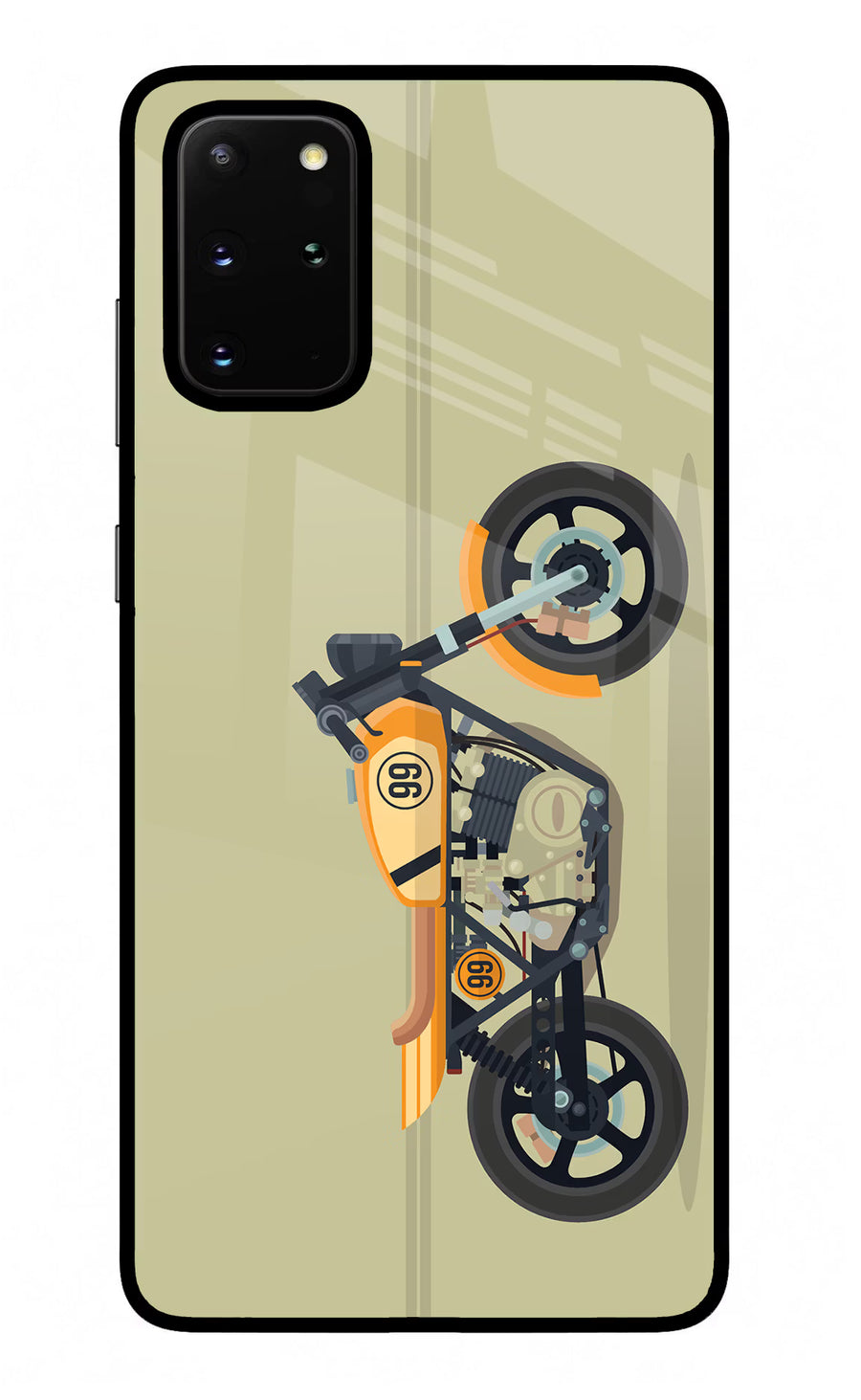 Vertical Speedster Samsung S20 Plus Back Cover, Glass case