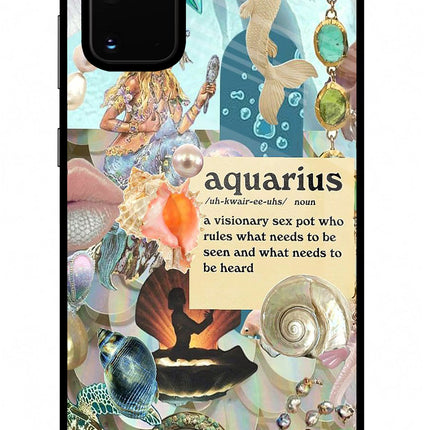Aquarius Zodiac Samsung S20 Plus Glass Case Back Cover by Casekaro