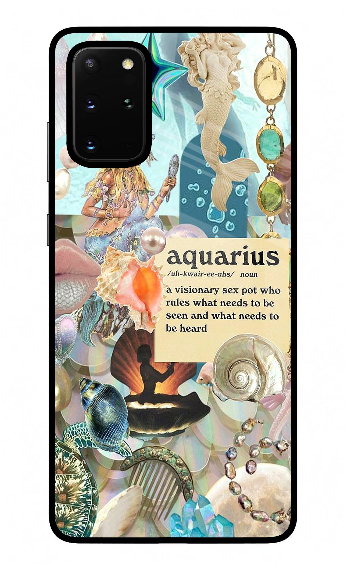 Aquarius Zodiac Samsung S20 Plus Glass Case Back Cover by Casekaro