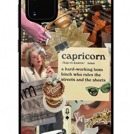 Capricorn Zodiac Samsung S20 Plus Glass Case Back Cover by Casekaro