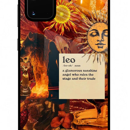 Leo Zodiac Samsung S20 Plus Glass Case Back Cover by Casekaro