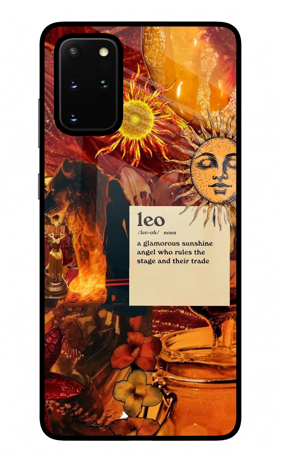 Leo Zodiac Samsung S20 Plus Glass Case Back Cover by Casekaro
