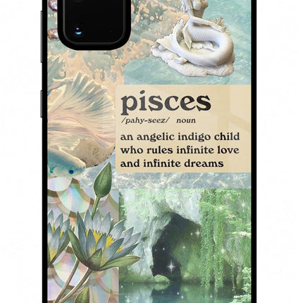 Pisces Zodiac Samsung S20 Plus Glass Case Back Cover by Casekaro