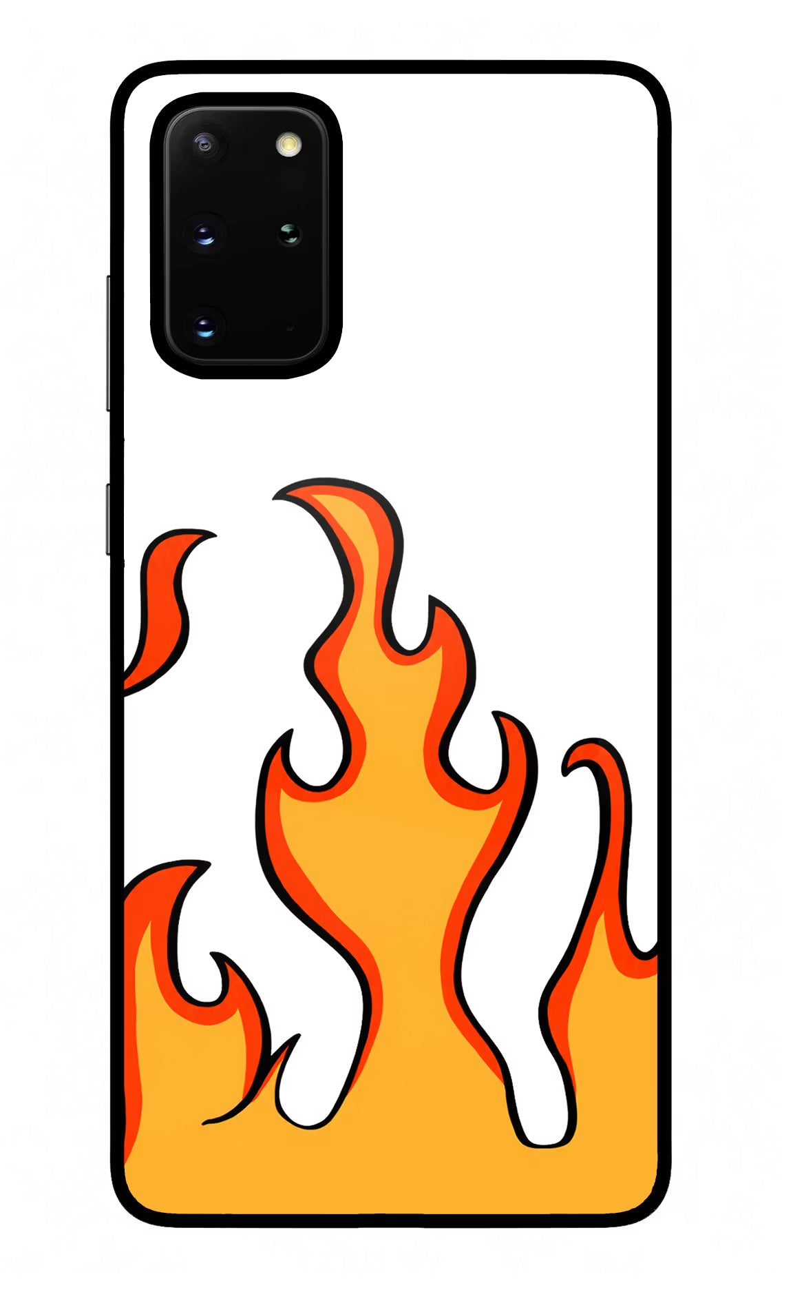 Fired Up – White Samsung S20 Plus Glass Case Back Cover by Casekaro