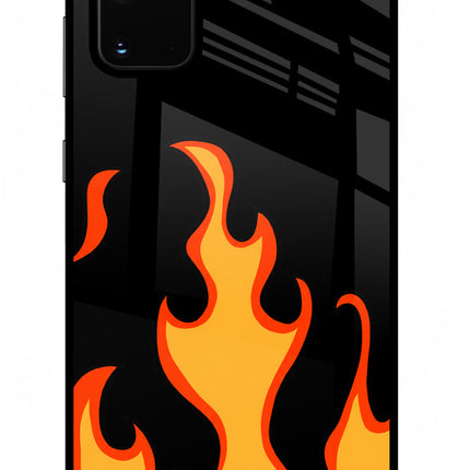 Fired Up – Black Samsung S20 Plus Glass Case Back Cover by Casekaro