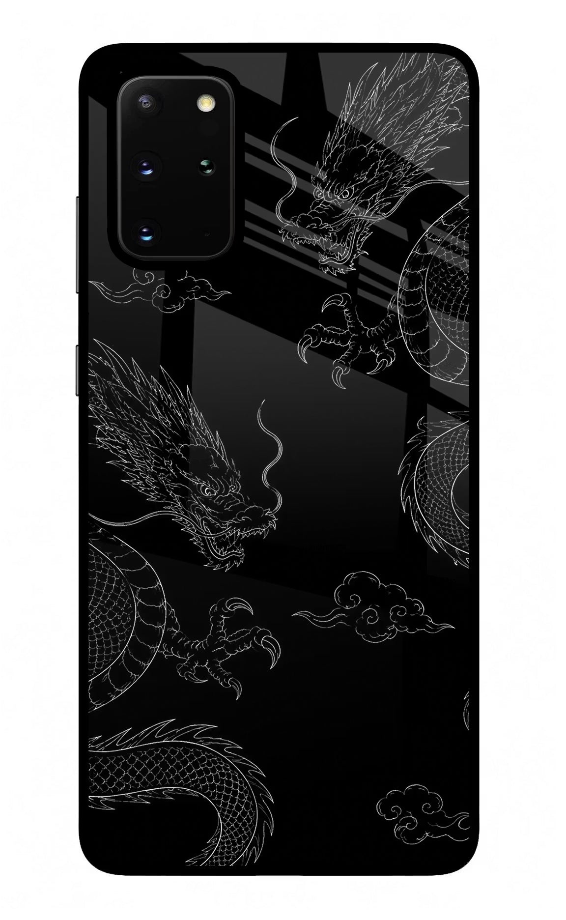 Twin Dragons Samsung S20 Plus Glass Case Back Cover by Casekaro