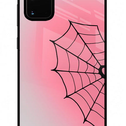 Pink Web Samsung S20 Plus Glass Case Back Cover by Casekaro