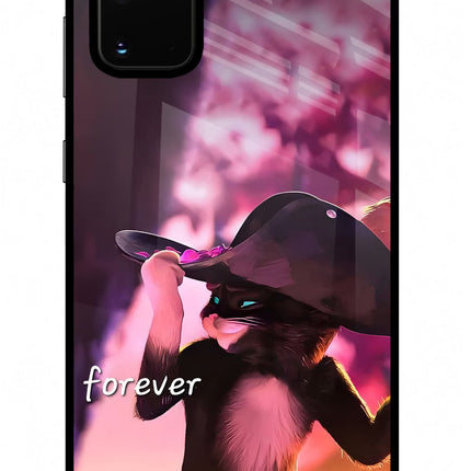 Forever Cat Samsung S20 Plus Glass Case Back Cover by Casekaro