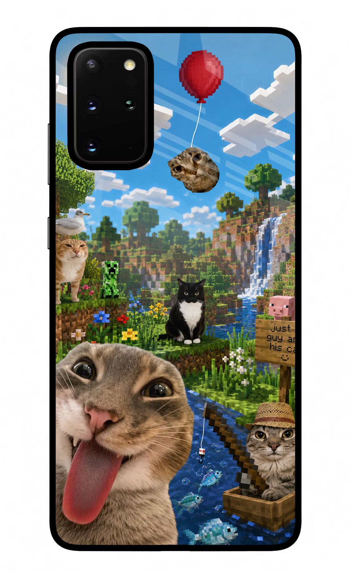 Minecraft Cat Chaos Samsung S20 Plus Glass Case