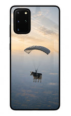 Skydiving Cow Samsung S20 Plus Glass Case