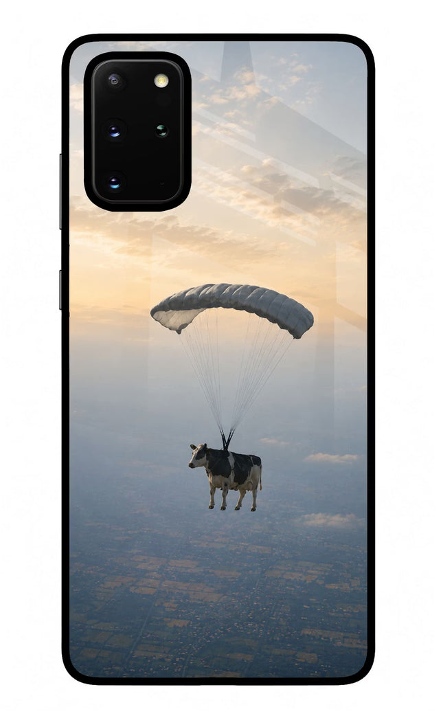 Skydiving Cow Samsung S20 Plus Glass Case
