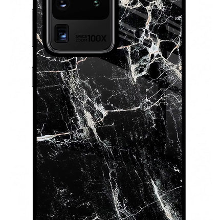 Black Marble Texture Samsung S20 Ultra Glass Case