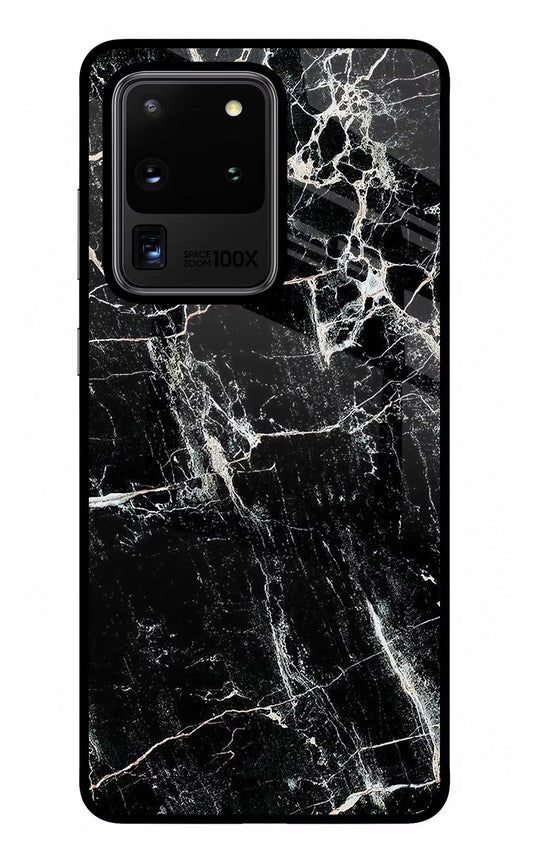 Black Marble Texture Samsung S20 Ultra Glass Case