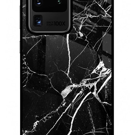 Black Marble Pattern Samsung S20 Ultra Glass Case