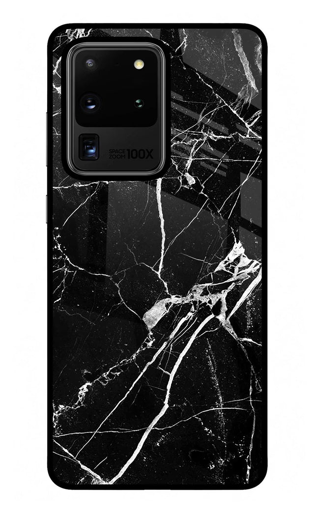 Black Marble Pattern Samsung S20 Ultra Glass Case