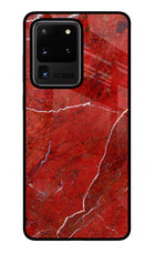 Red Marble Design Samsung S20 Ultra Glass Case