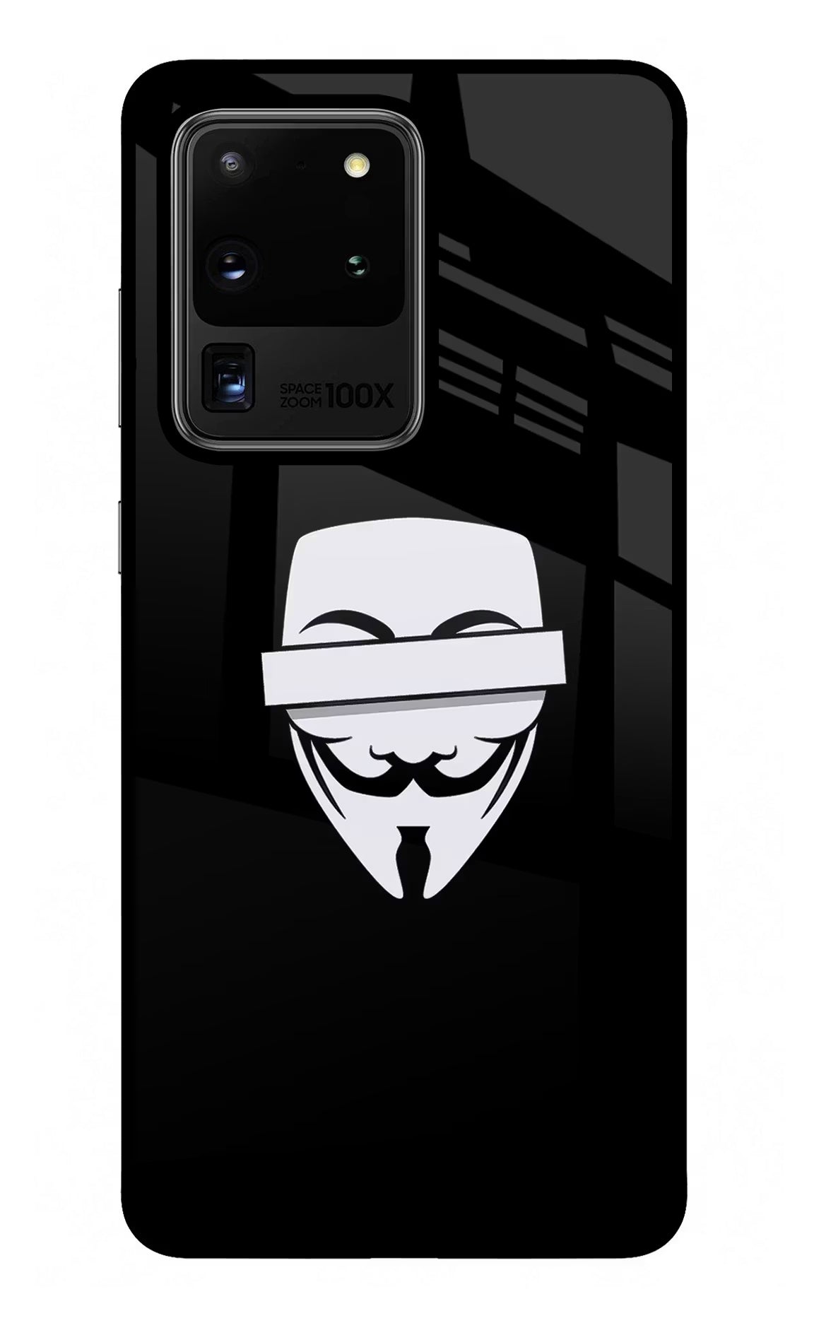 Anonymous Face Samsung S20 Ultra Glass Case Back Cover by Casekaro