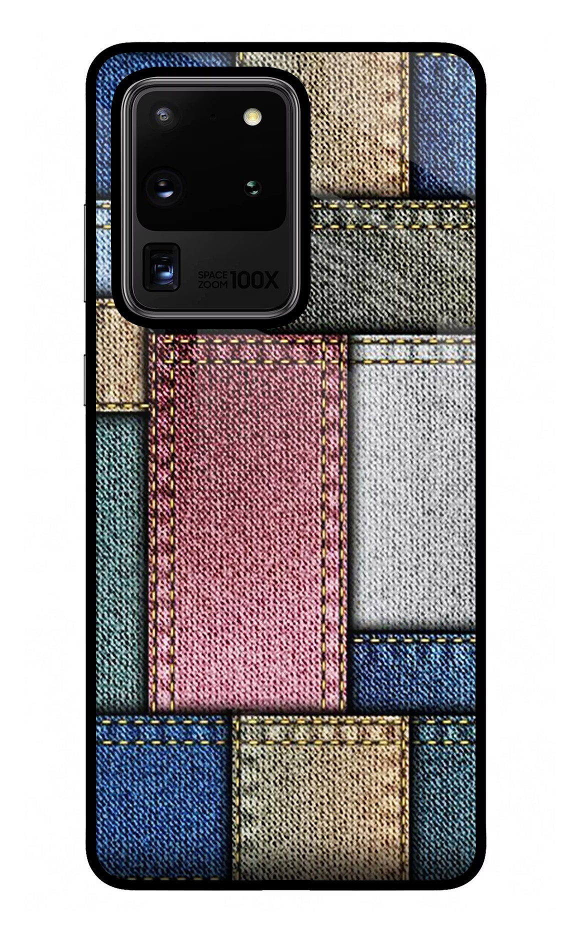 Multicolor Jeans Samsung S20 Ultra Glass Case Back Cover by Casekaro
