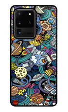 Space Abstract Samsung S20 Ultra Glass Case Back Cover by Casekaro