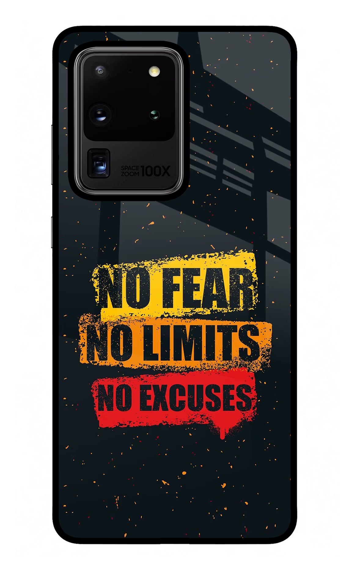 No Fear No Limits No Excuse Samsung S20 Ultra Glass Case Back Cover by Casekaro