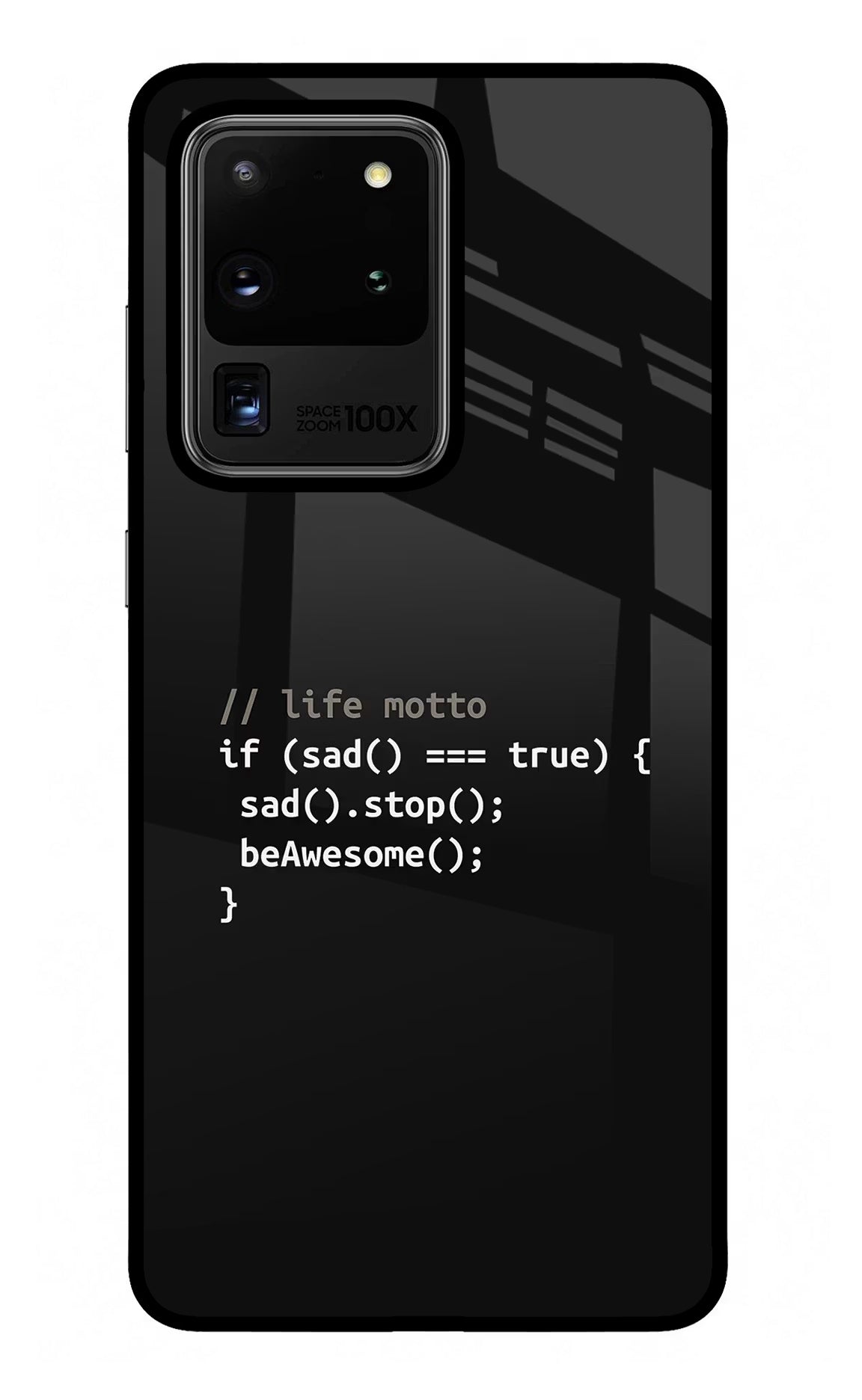 Life Motto Code Samsung S20 Ultra Glass Case Back Cover by Casekaro