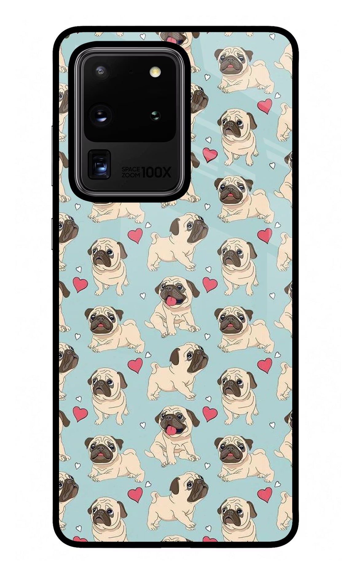 Pug Dog Samsung S20 Ultra Glass Case Back Cover by Casekaro