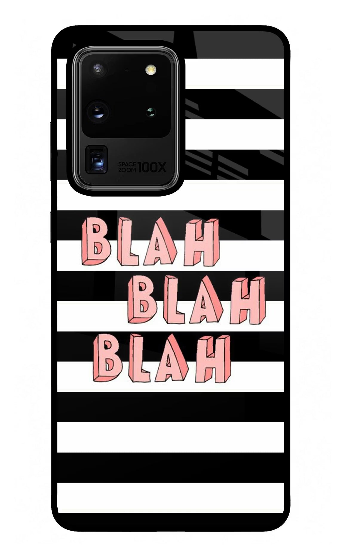 Blah Blah Blah Samsung S20 Ultra Glass Case Back Cover by Casekaro