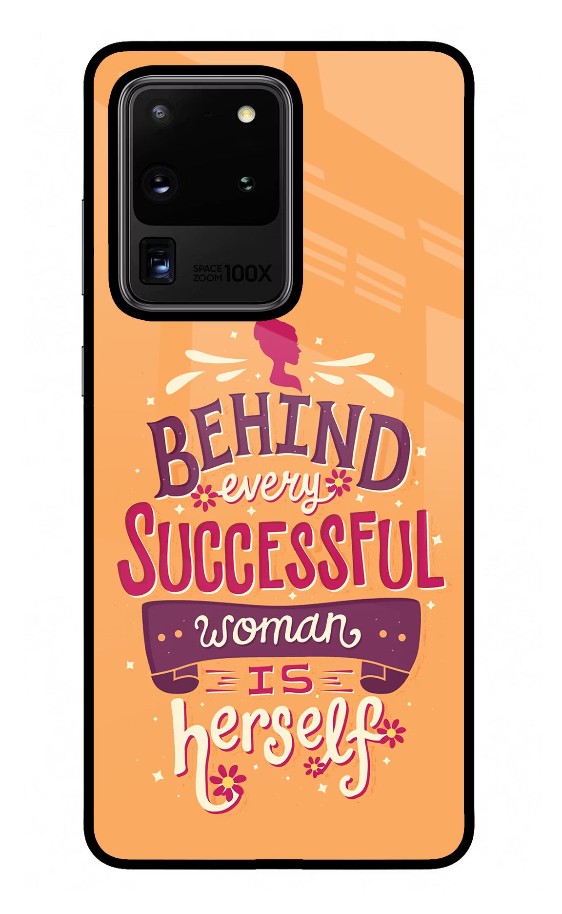 Behind Every Successful Woman There Is Herself Samsung S20 Ultra Glass Case Back Cover by Casekaro