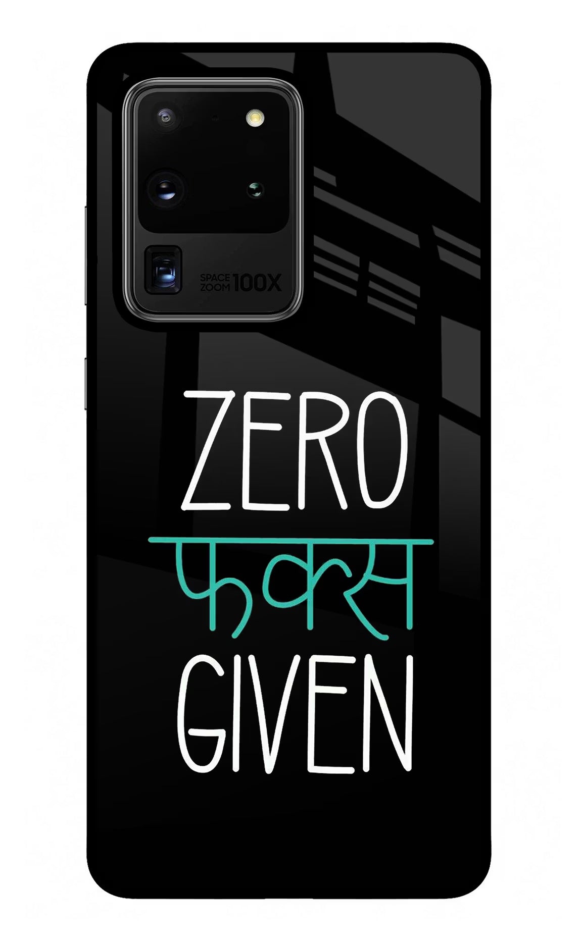 Zero Fucks Given Samsung S20 Ultra Glass Case Back Cover by Casekaro