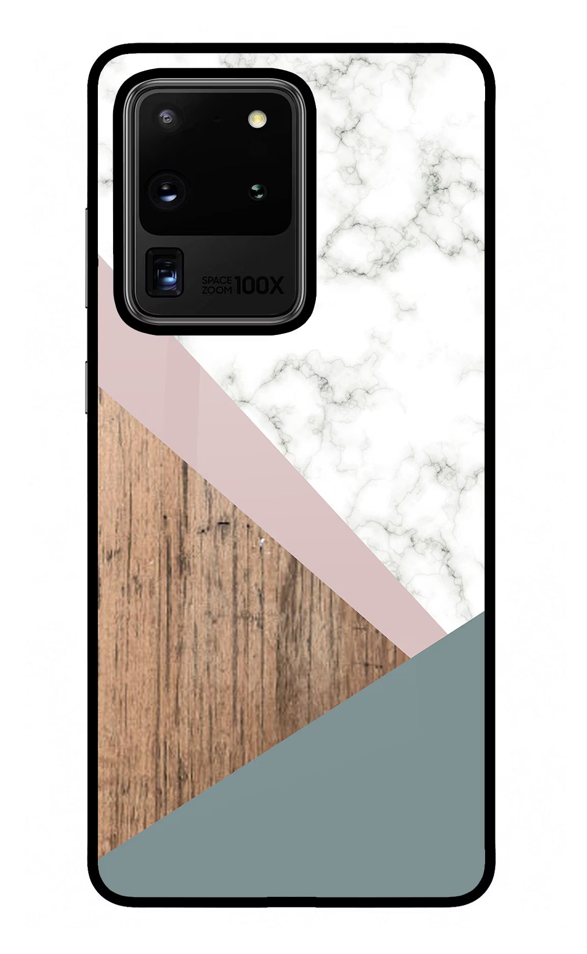 Marble wood Abstract Samsung S20 Ultra Glass Case Back Cover by Casekaro