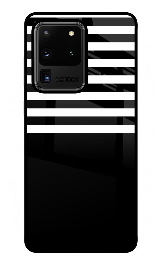 Black and White Print Samsung S20 Ultra Glass Case