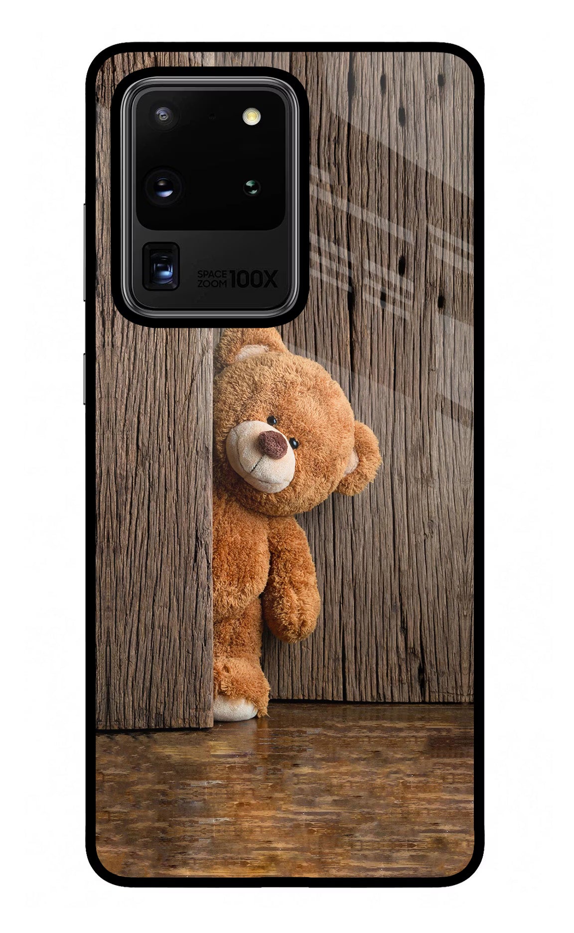 Teddy Wooden Samsung S20 Ultra Glass Case Back Cover by Casekaro