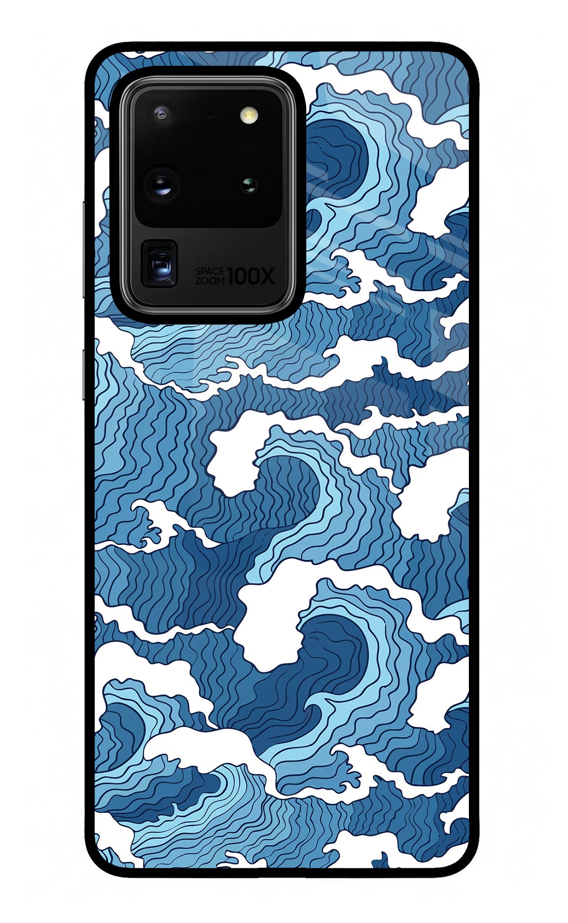 Blue Waves Samsung S20 Ultra Glass Case Back Cover by Casekaro