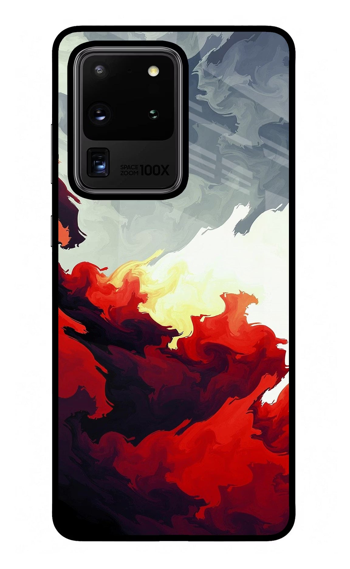 Fire Cloud Samsung S20 Ultra Glass Case Back Cover by Casekaro